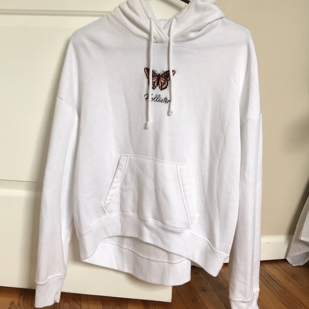 Hollister white butterfly hoodie.